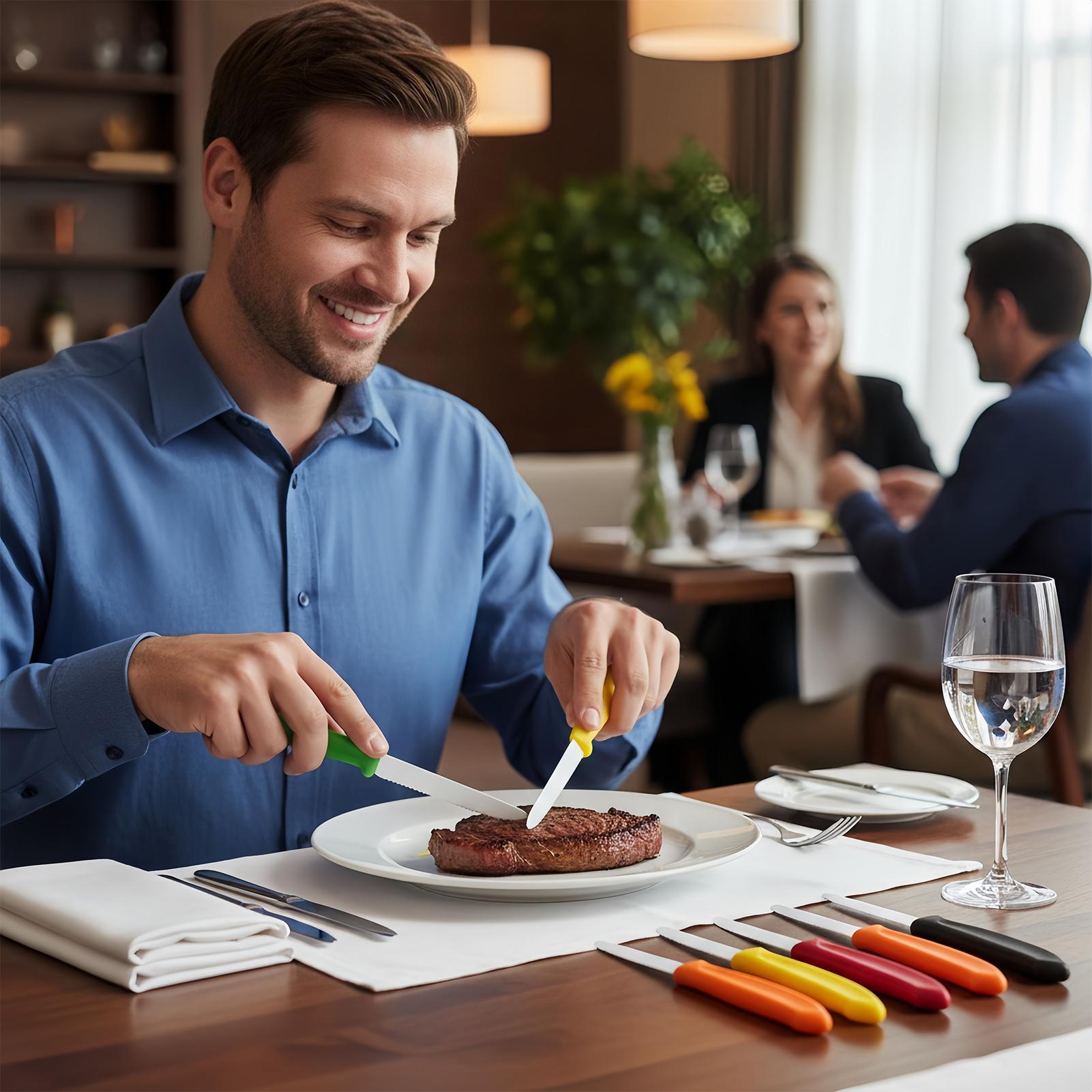 Meal Prep Cutting - Gekartelde steaksnijder 5-delig roestvrij staal gekarteld