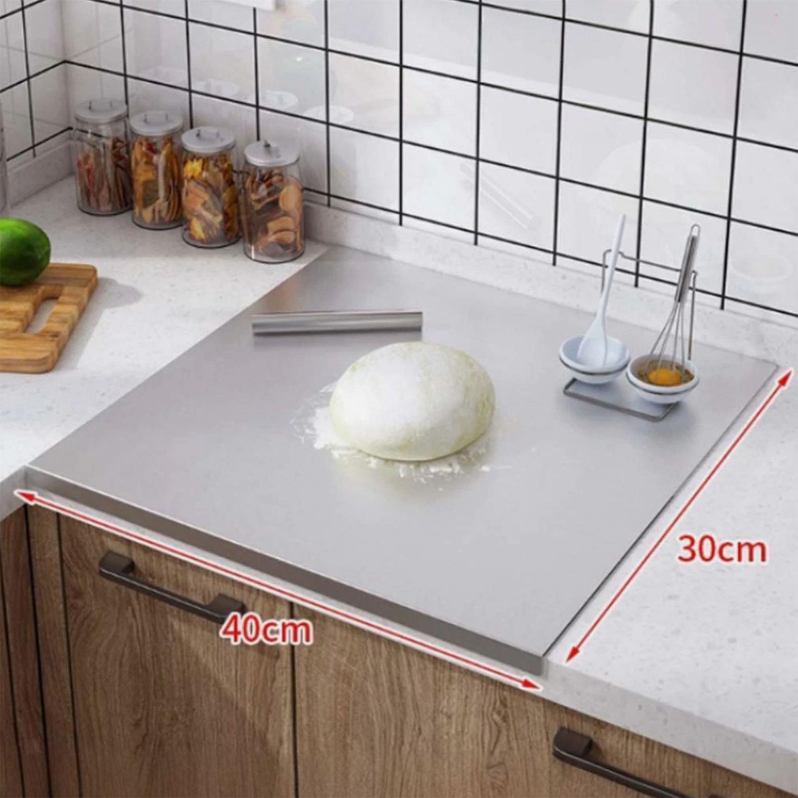 Meal Prep Cutting - Roestvrijstalen snijplank met antiaanbaklaag, dubbelzijdig, voor