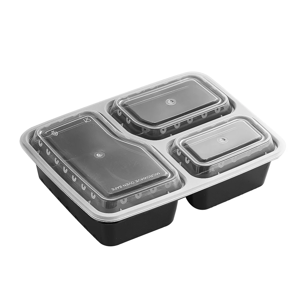 Meal Prep Glass Containers - 7-pack maaltijdbereidingscontainer met 3 compartimenten Extra