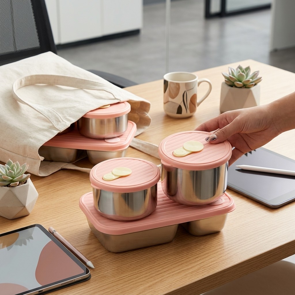 Meal Prep Containers - Microgolfbestendige 304 roestvrijstalen lunchbox set, bentobox,