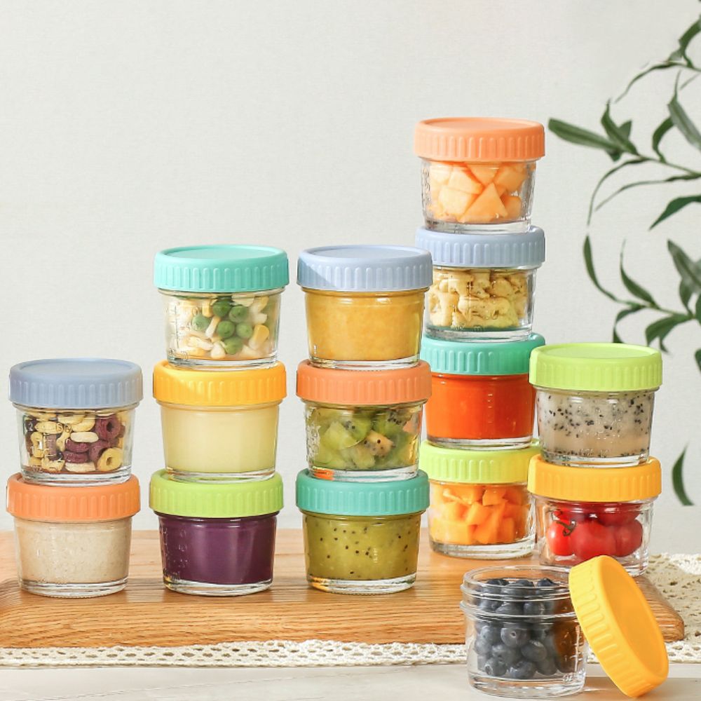 Salad Container Jar - 6 stuks glazen babyvoedingpot herbruikbaar met