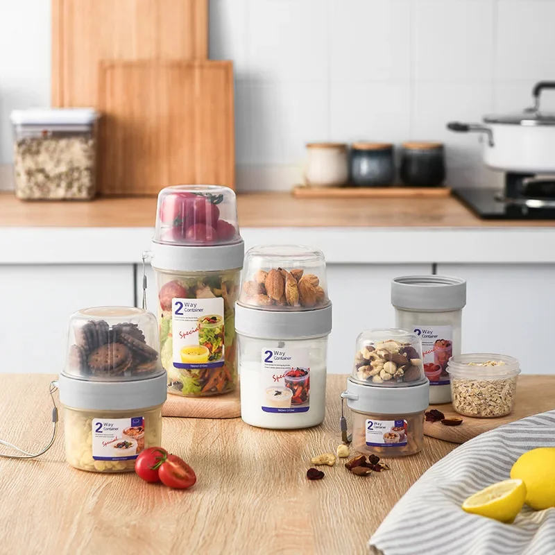 Salad Container Jar - Ontbijt Havermout Granen Moer Yoghurt Salade