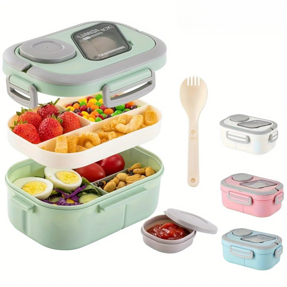 Salad Container Jar - Bento Lunchbox Saladecontainer Saladekom met grote