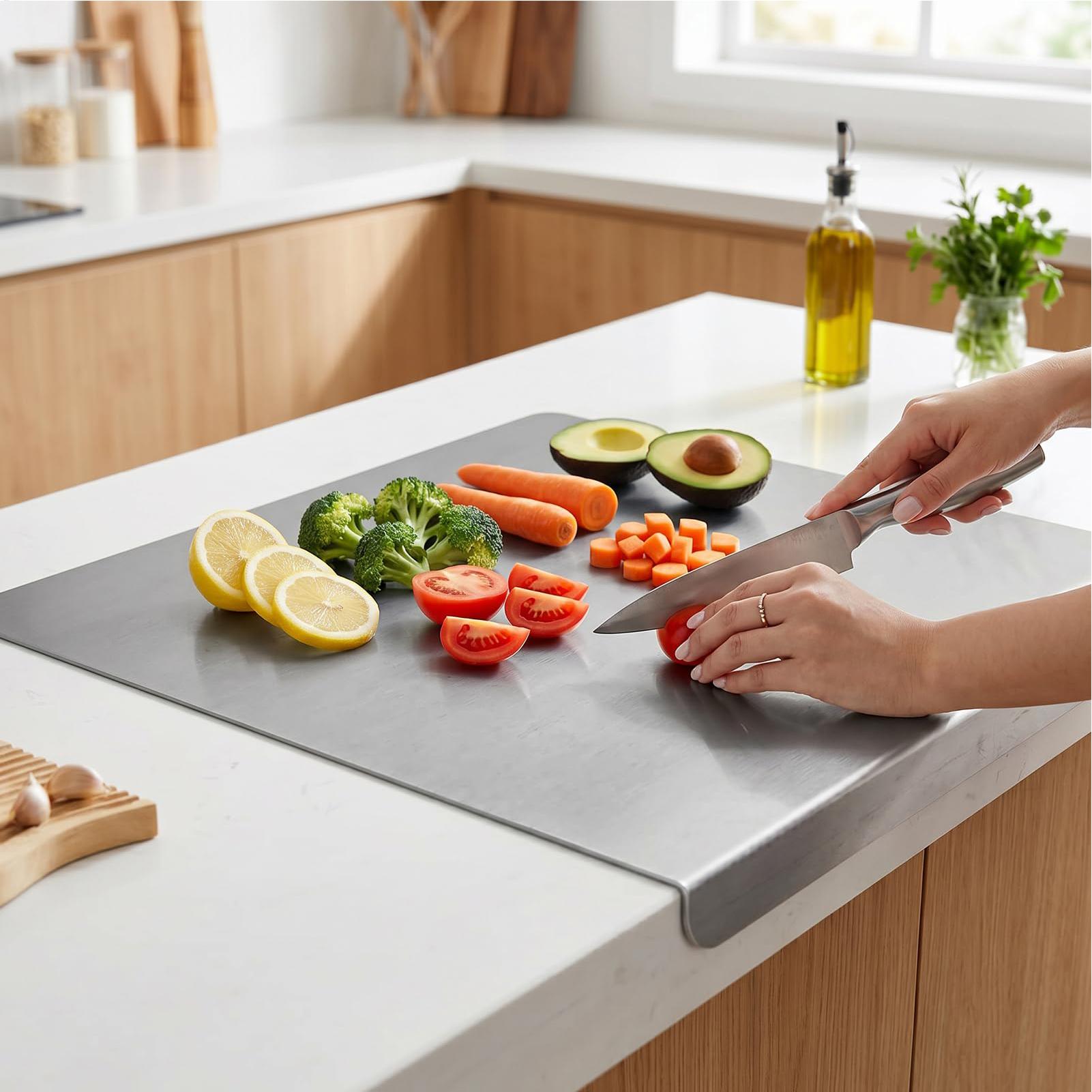 Meal Prep Cutting - Antislip snijplank van roestvrij staal, metalen