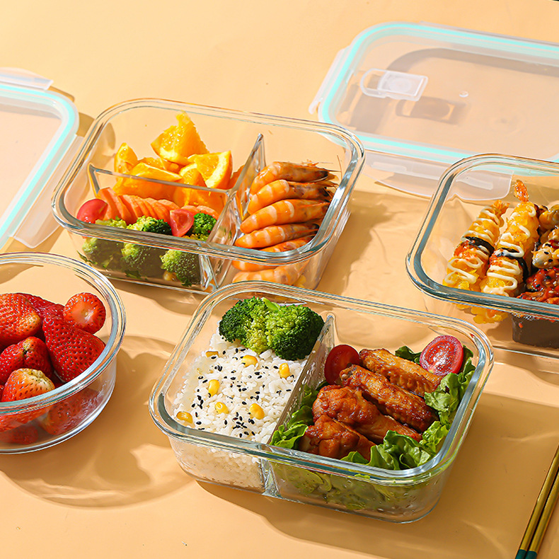 Meal Prep Glass Containers - Glazen vershouddoos van hoog borosilicaatglas, hittebestendig,
