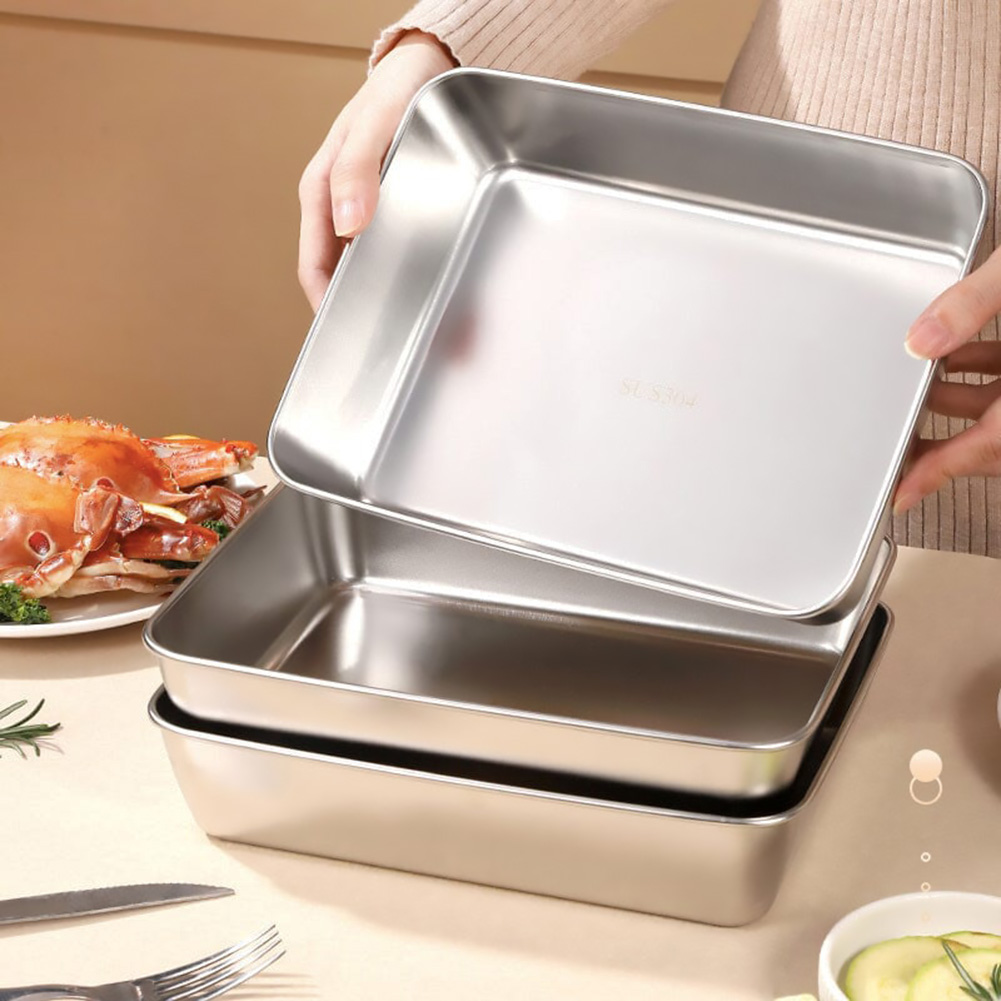 Meal Prep Containers Xl - Roestvrijstalen vierkante plaat verdikte lunch Bento