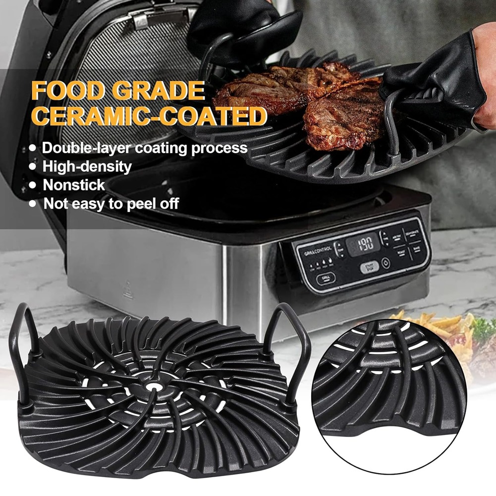 Ninja Air Fryer Af101 - Benchmade kwaliteitsgrillplaatrooster en roestvrijstalen spatbescherming voor