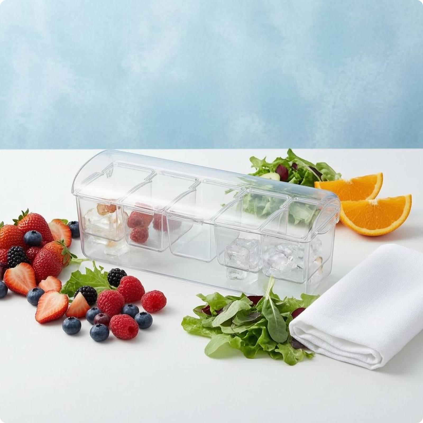 Meal Prep Containers - Luchtdichte salade-opbergdoos, rechthoekige voedselcontainer met vijf