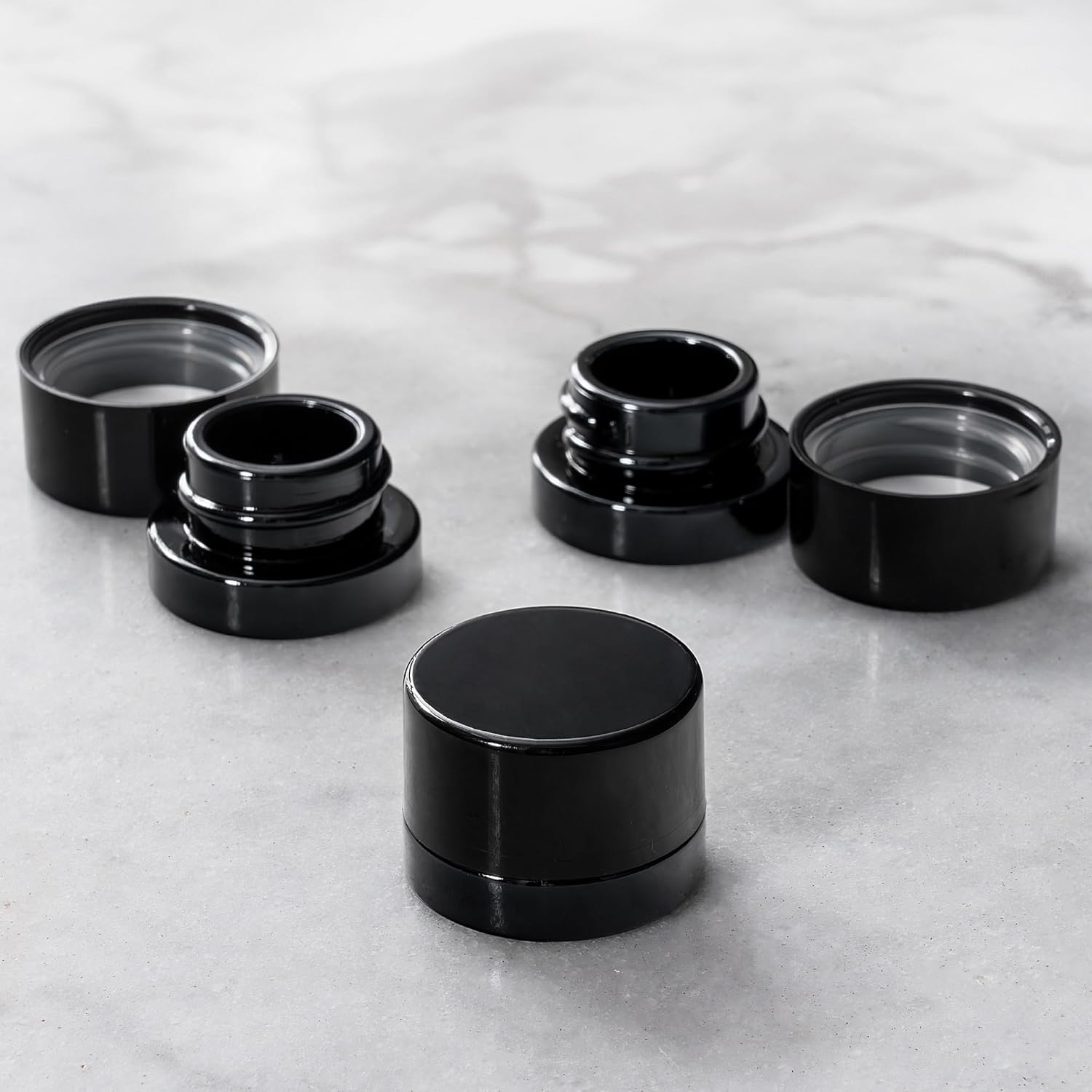 Meal Prep Glass Containers - 5 ml dikke zwarte glazen potten