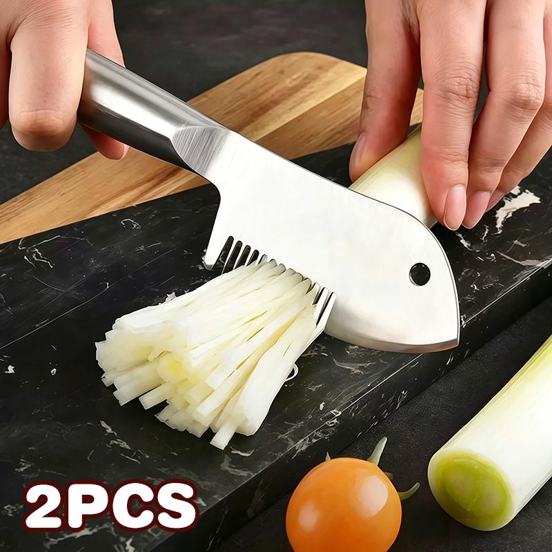 Meal Prep Cutting - 2 stuks roestvrijstalen luchtersnijdermes met scherp