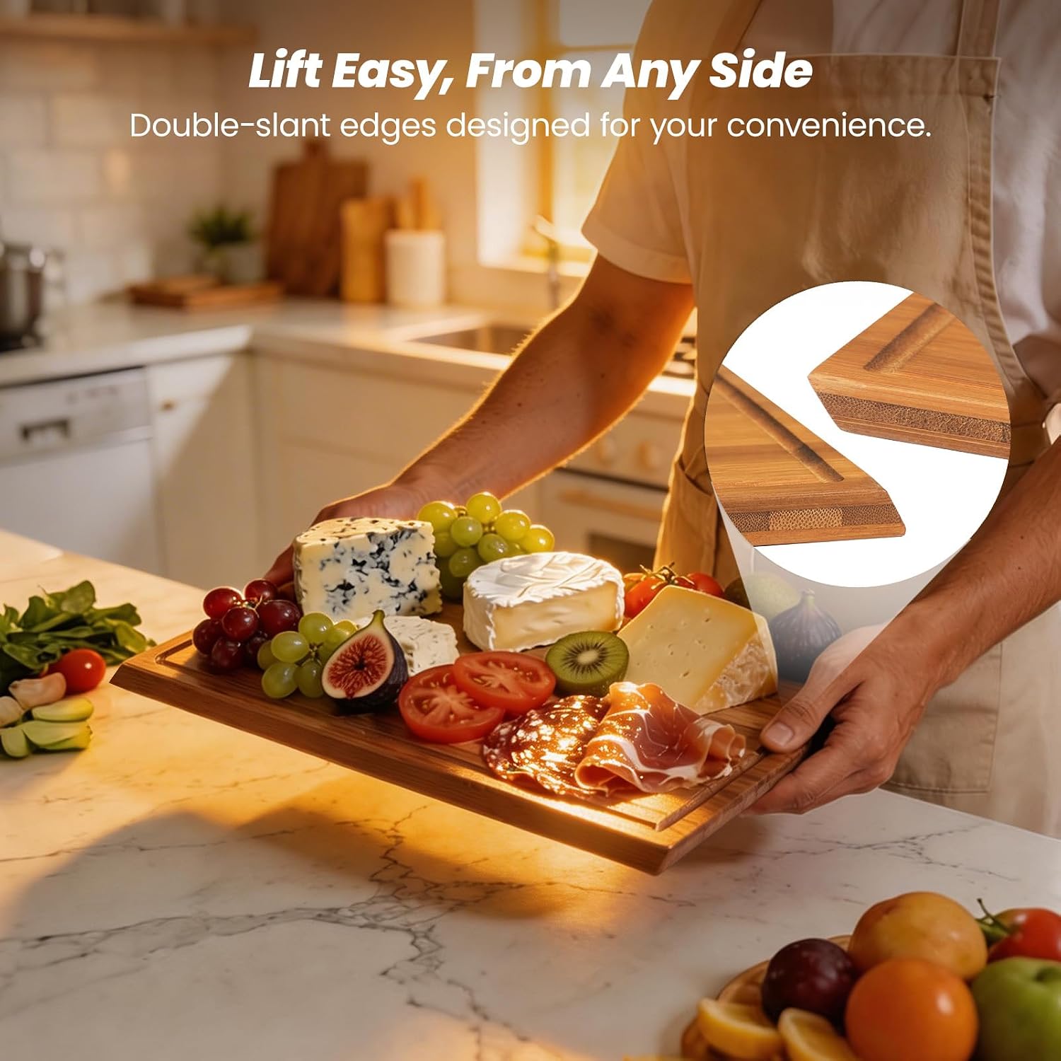 Bamboe snijplankset met standa - Meal Prep Cutting recensie en prijs