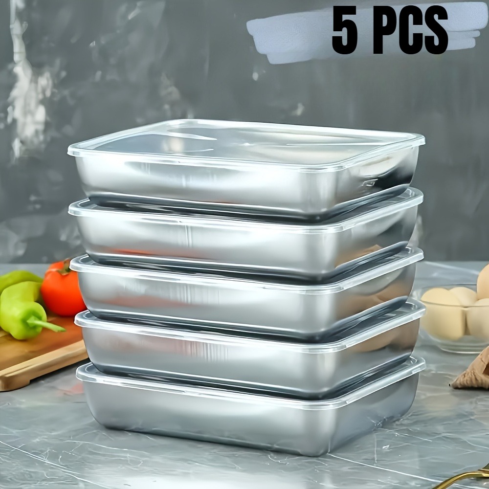 5-delige roestvrijstalen voeds - Meal Prep Containers Xl recensie en prijs