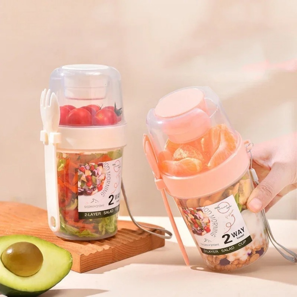 Draagbare Salade Cup Ontbijt C - Salad Container Jar recensie en prijs