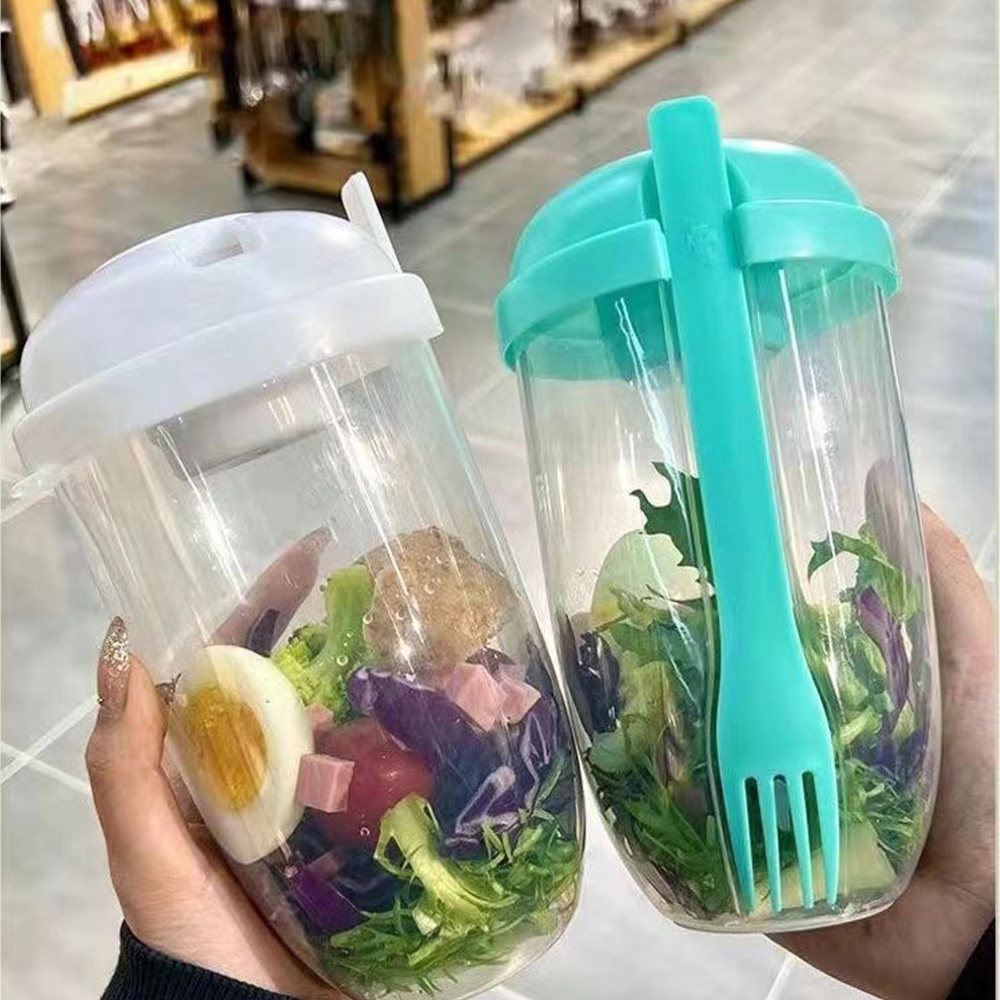 1 Stuk Wit/Groen Draagbare Fle - Salad Container Jar recensie en prijs