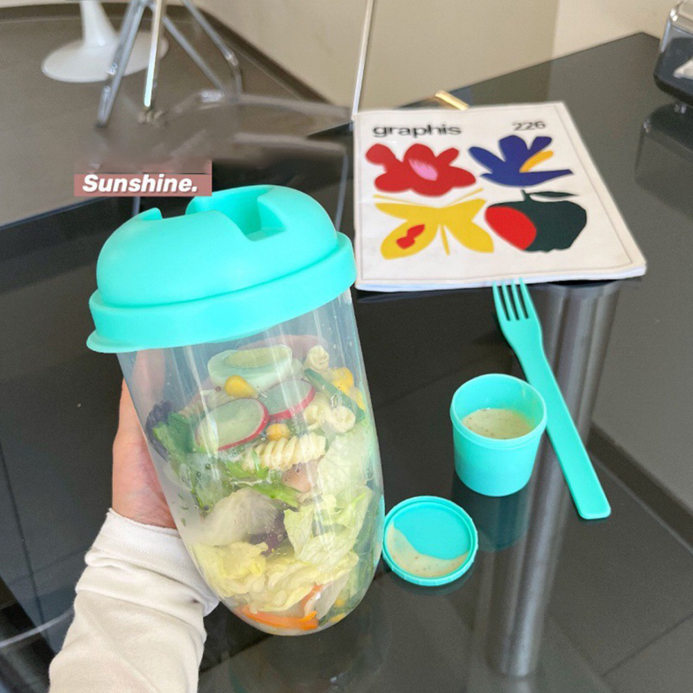 1 Stuk Wit/Groen Draagbare Fle - Salad Container Jar recensie en prijs