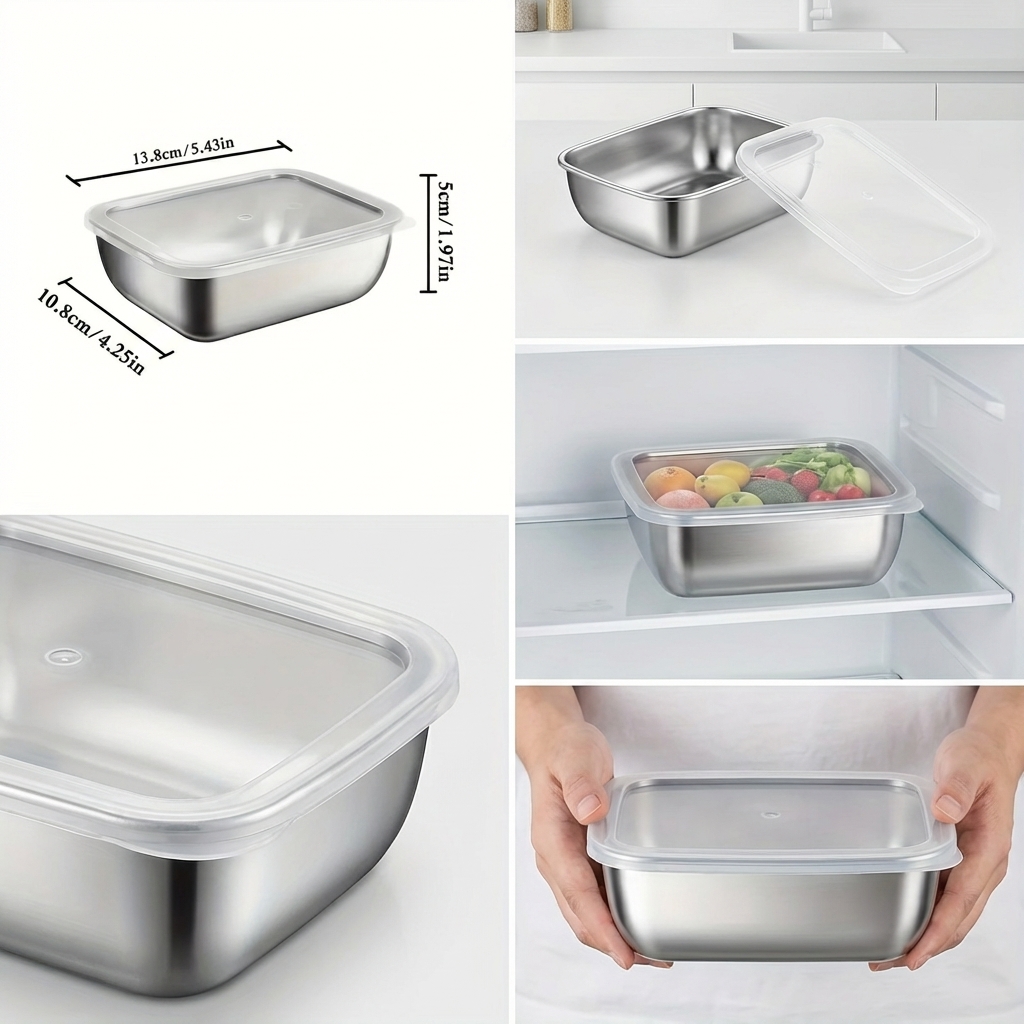 5 stuks roestvrijstalen voedse - Meal Prep Containers Xl recensie en prijs