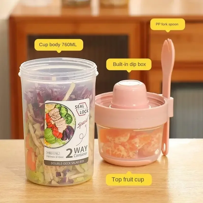 JUSTINLAU Draagbare Fitness Ge - Salad Container Jar recensie en prijs
