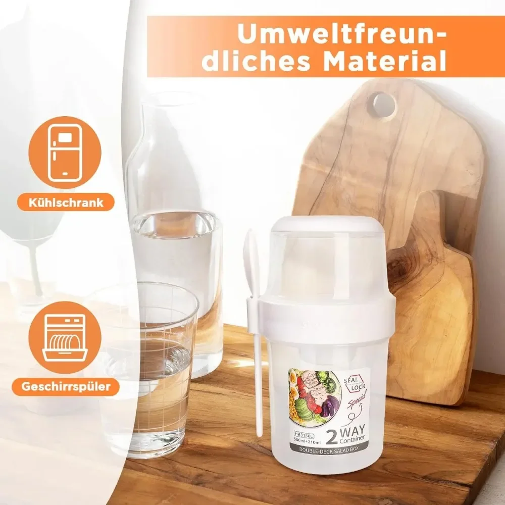 Saladekop Ontbijtbekers Draagb - Salad Container Jar recensie en prijs