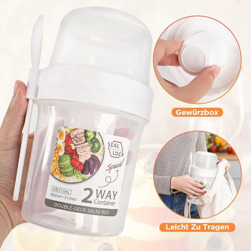 Saladekop Ontbijtbekers Draagb - Salad Container Jar recensie en prijs