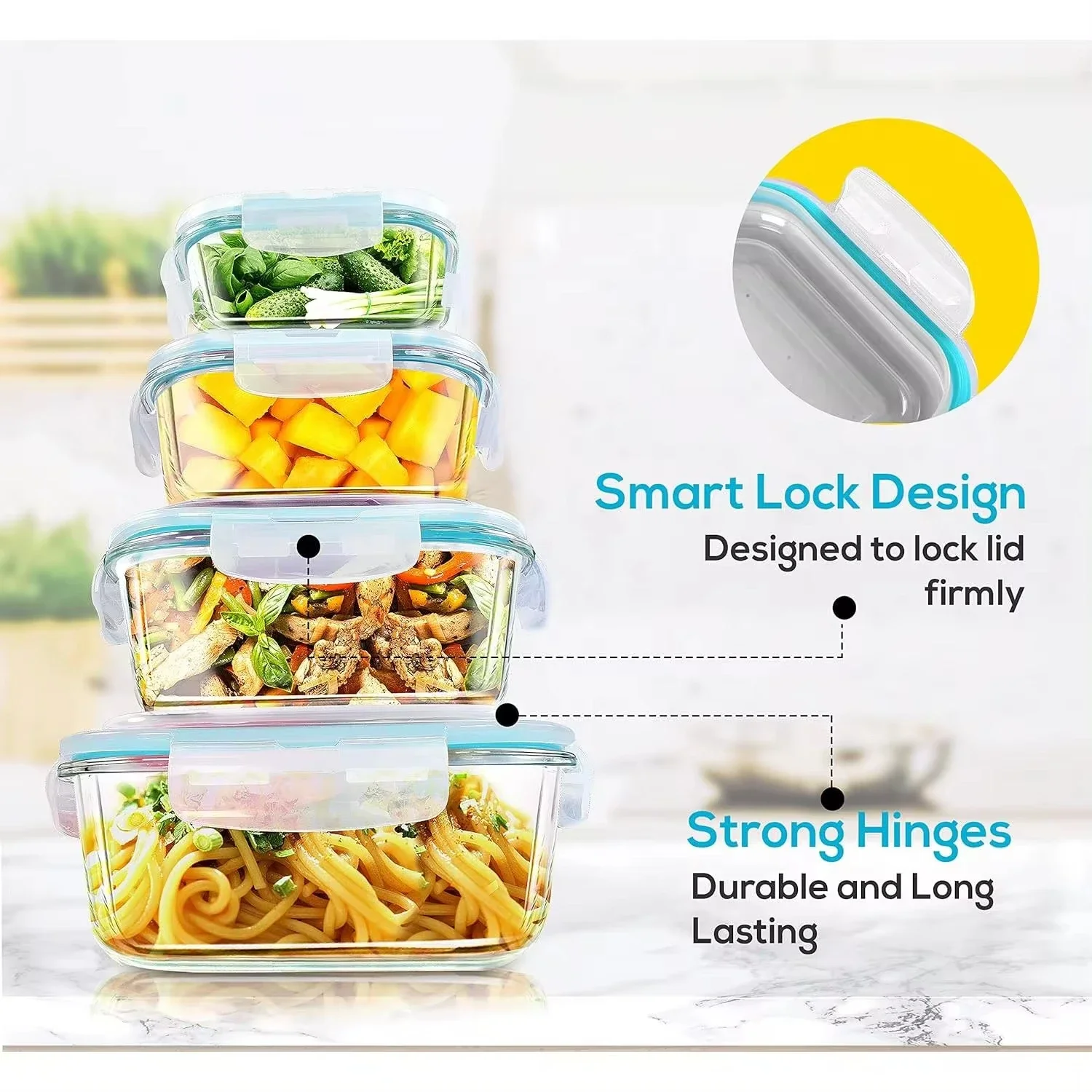 Glazen lunchbox Voedselopslagc - Meal Prep Glass Containers recensie en prijs