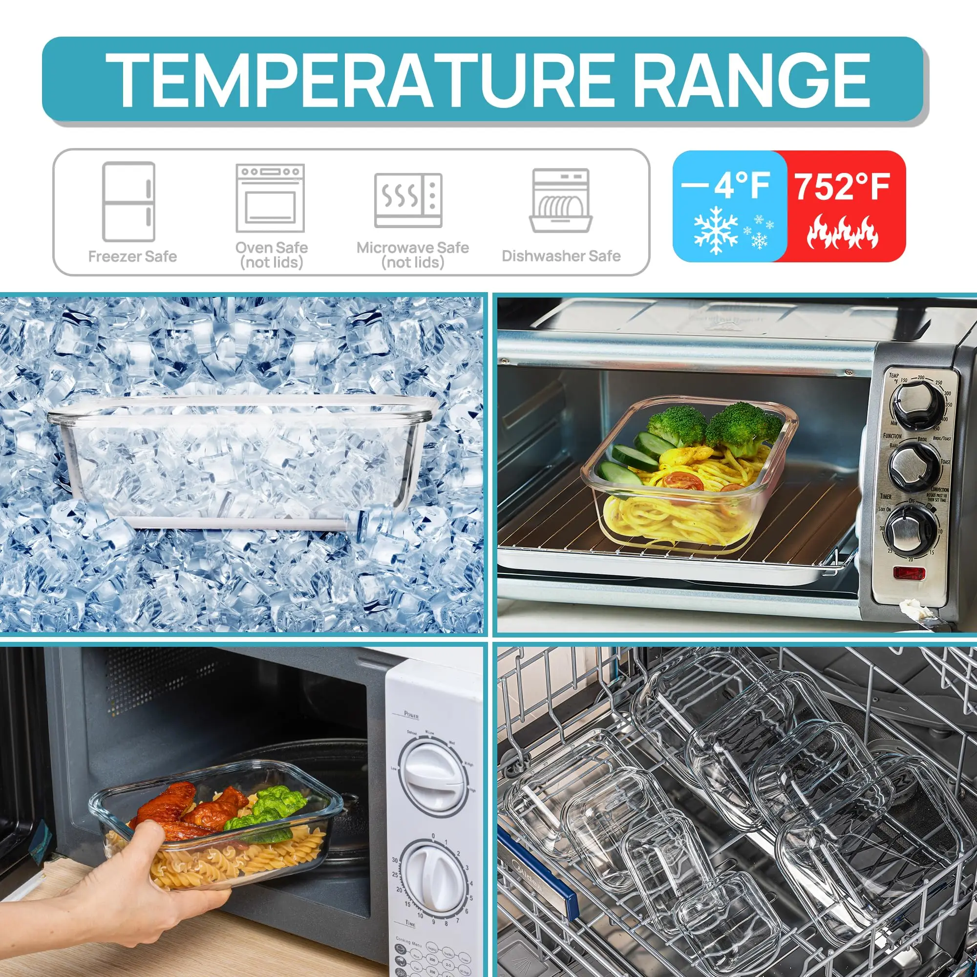 Glazen lunchbox Voedselopslagc - Meal Prep Glass Containers recensie en prijs